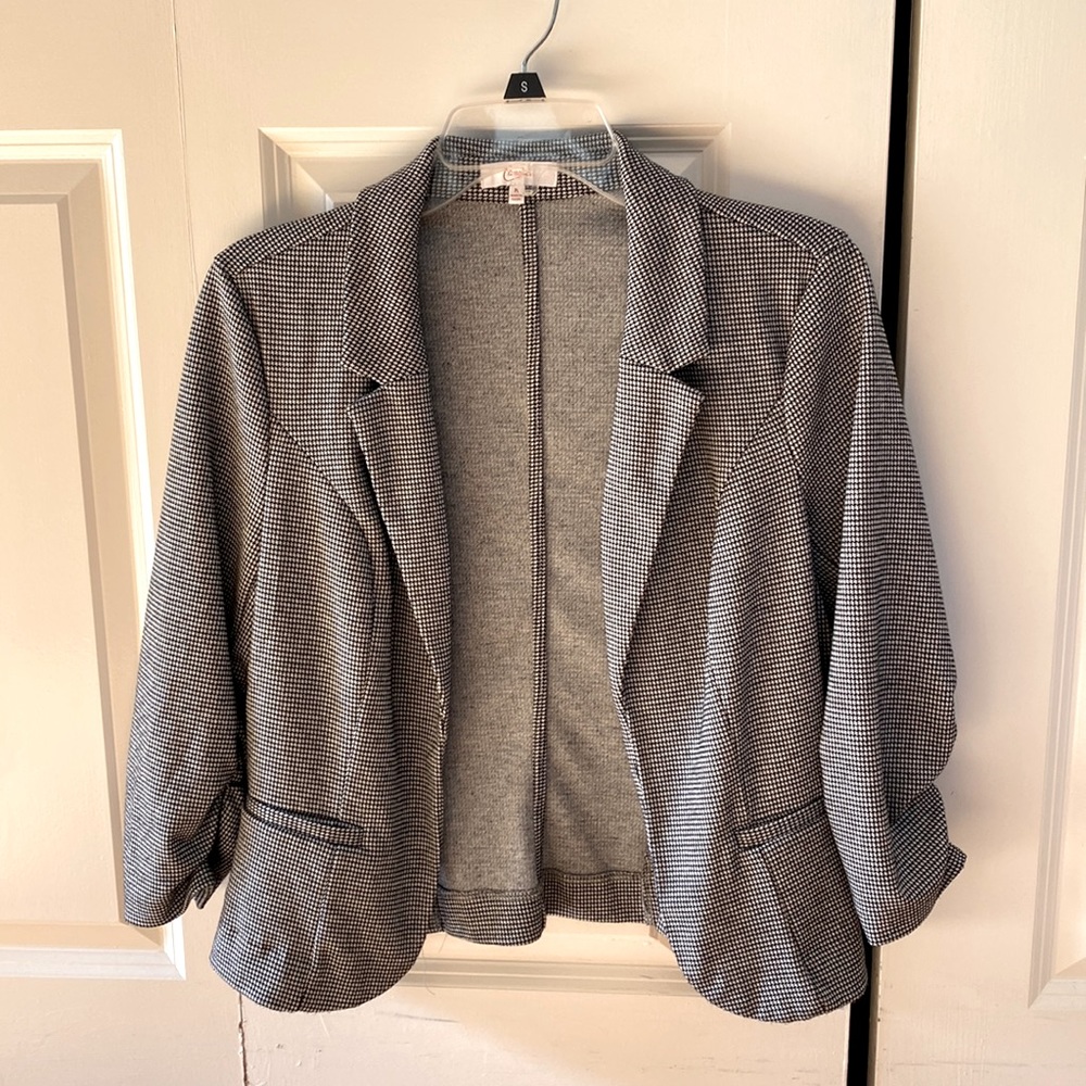 Candie’s Black and White Cropped Blazer